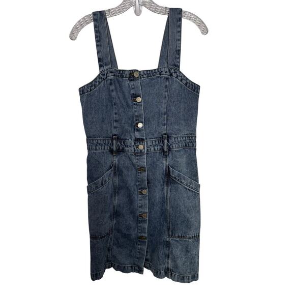 Habitual Mini Overall Denim Dress Size S - Picture 1 of 4